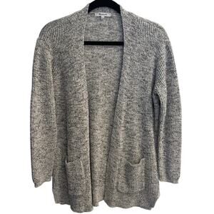 Madewell Size Small Cotton Linen Heather Gray Open Cardigan Sweater